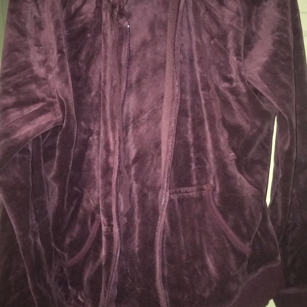 Two piece jogging suit suede like material